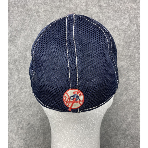 New York Yankees Hat Cap Fitted Mens Medium Navy White MLB Baseball Mesh New Era - Picture 3 of 6